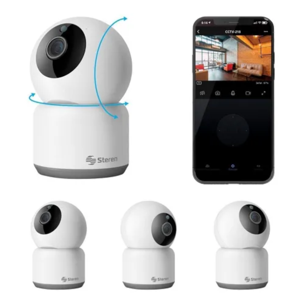 2 PZ Cámara Seguridad Wifi Steren CCTV-218 Robotizada FullHD