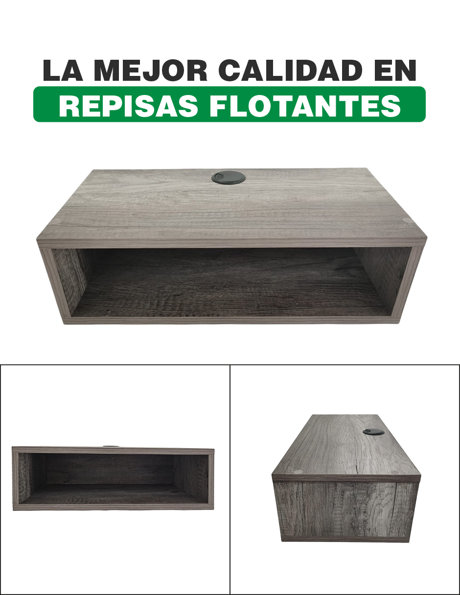 Repisa Flotante Moderna Cajón Para Equipos De Tv 50 X 25 Cm Lombardia