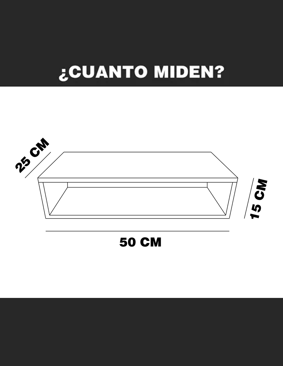 Repisa Flotante Moderna Cajón Para Equipos De Tv 50 X 25 Cm Lombardia