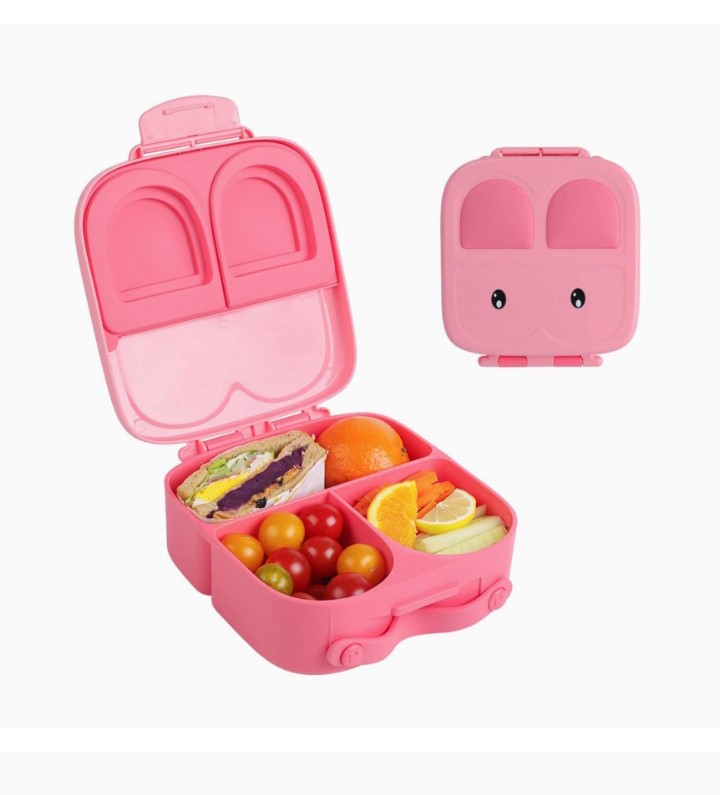 Lonchera Bento Bunny Conejo Divisiones Conejito Niños Rosa
