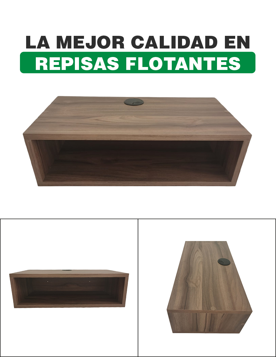 Repisa Flotante Moderna Cajón Para Equipos De Tv 50 X 25 Cm Nogal Terracota