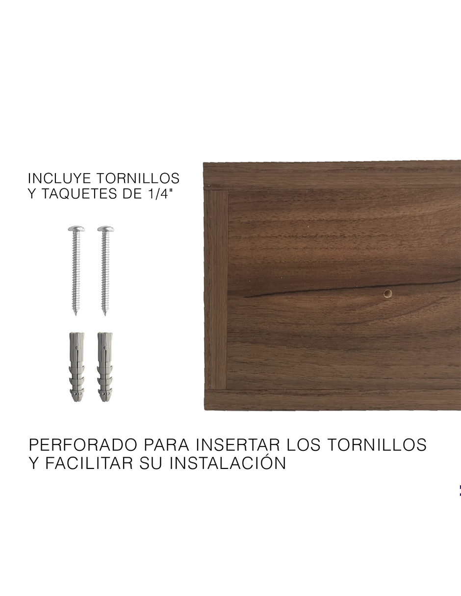 Repisa Flotante Moderna Cajón Para Equipos De Tv 50 X 25 Cm Nogal Terracota