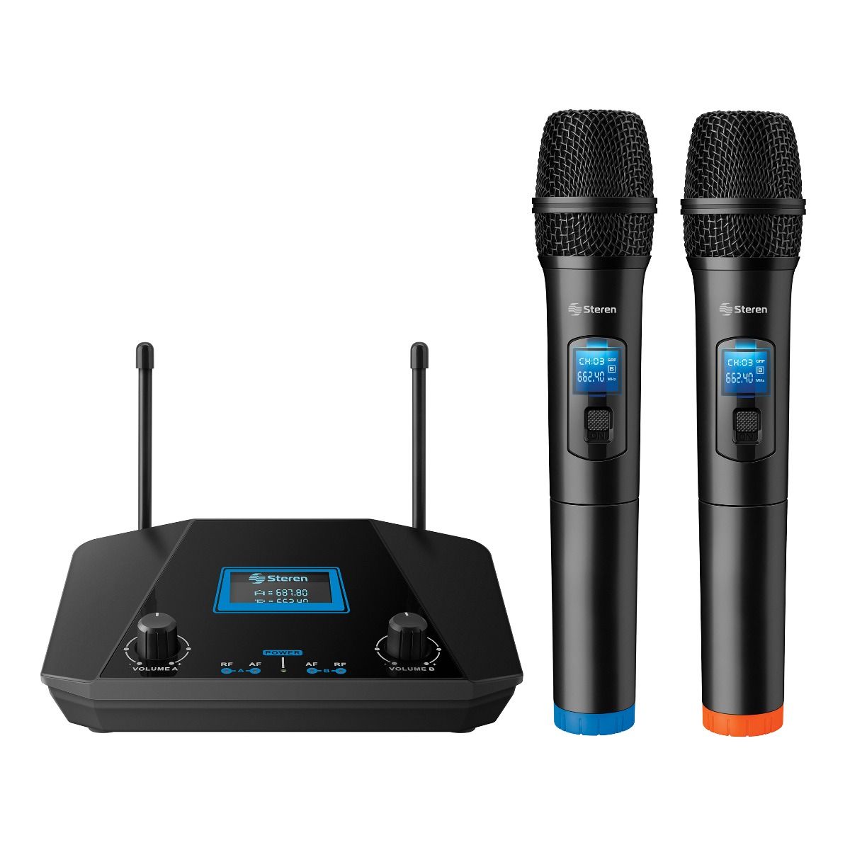 Sistema profesional con 2 micrófonos inalámbricos UHF Para Conferencias