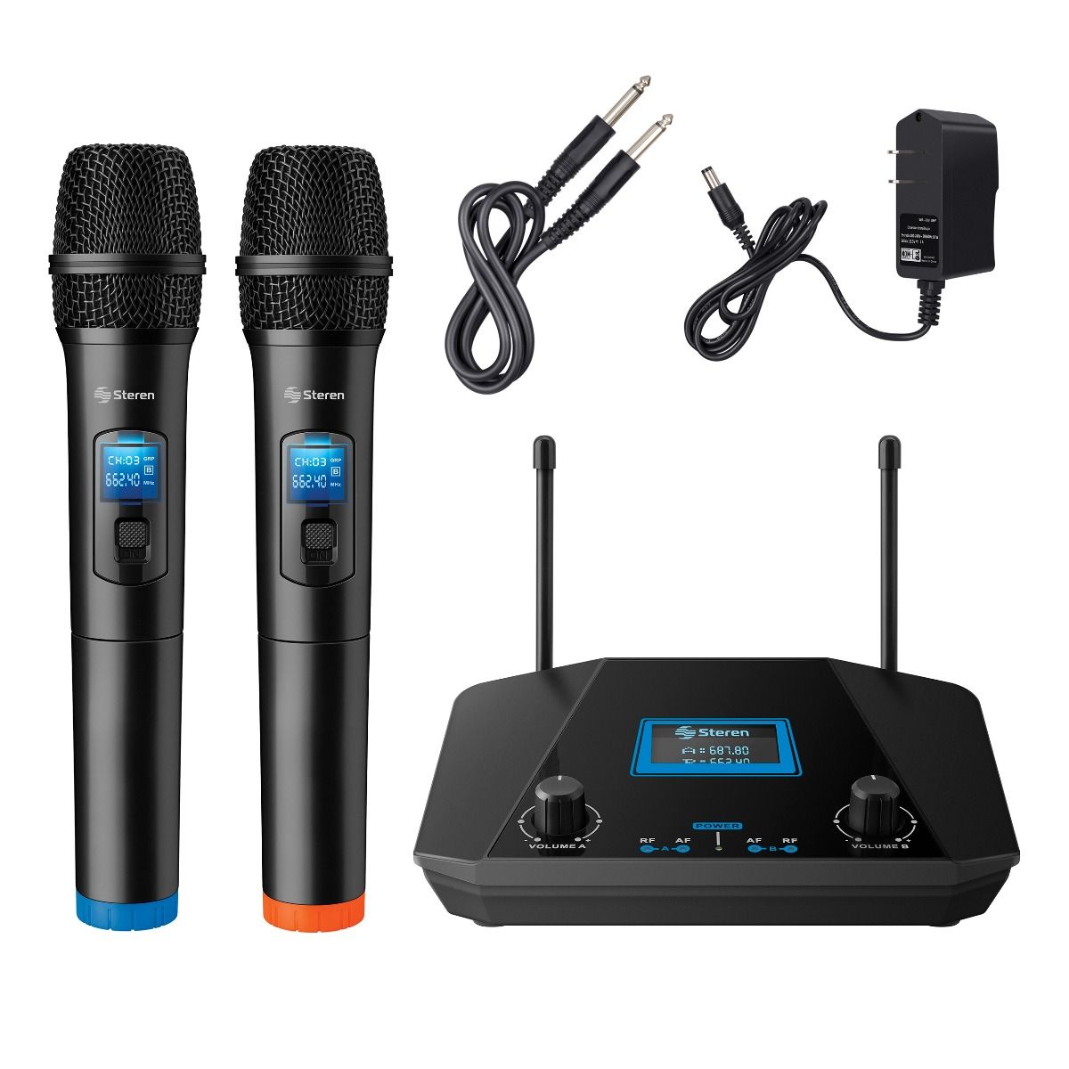 Sistema profesional con 2 micrófonos inalámbricos UHF Para Conferencias