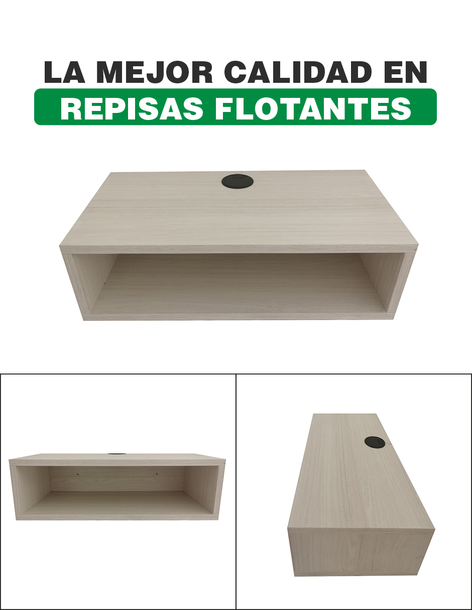 Repisa Flotante Moderna Cajón Para Equipos De Tv 50 X 25 Cm Teka Artico