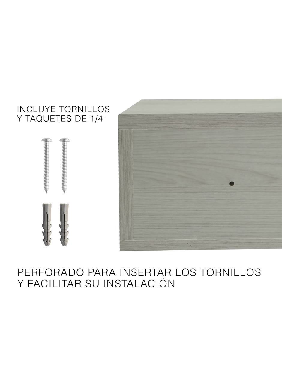 Repisa Flotante Moderna Cajón Para Equipos De Tv 50 X 25 Cm Teka Artico