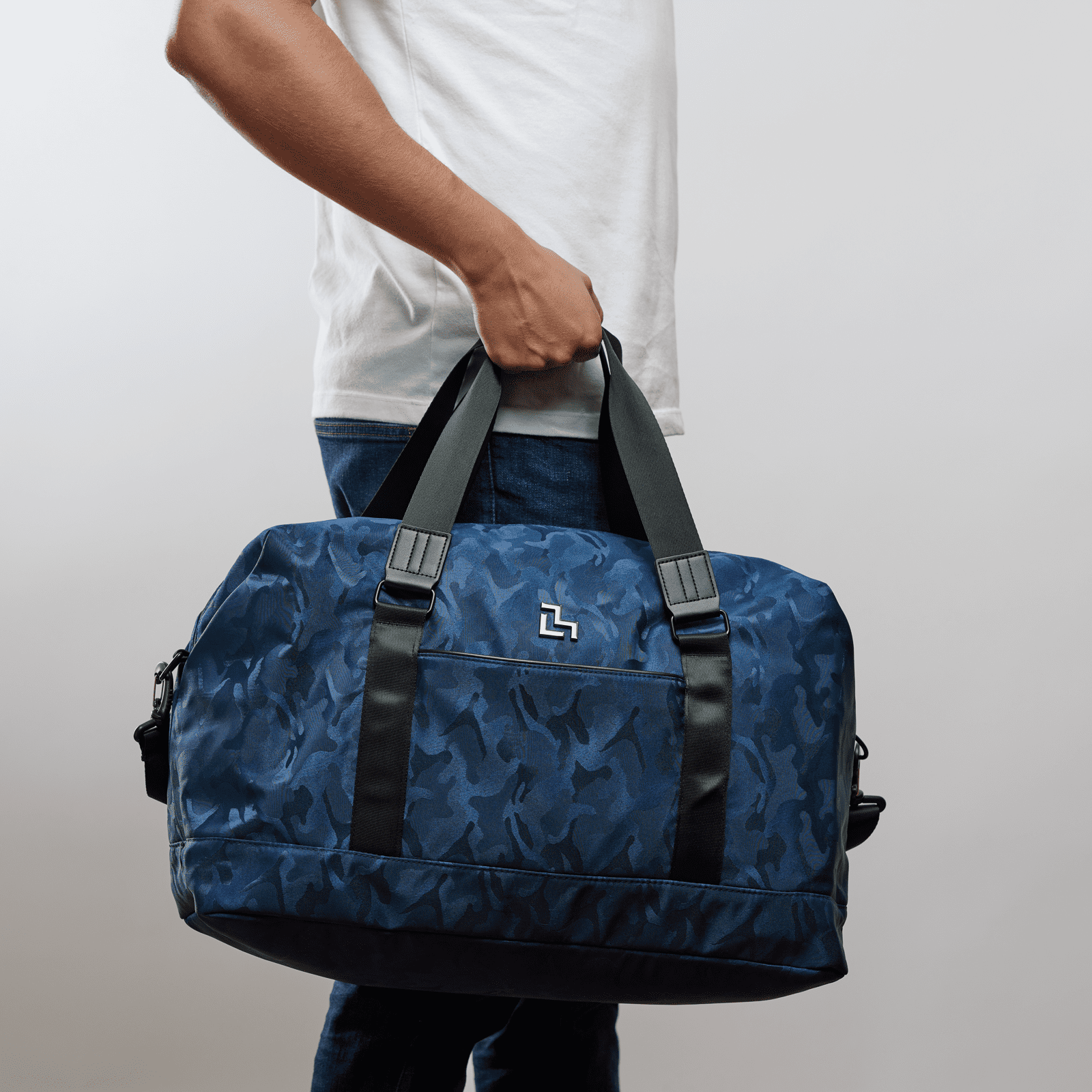 LUCKMAN Maleta Deportiva Hombre y de Viaje Múltiples Compartimentos - Modelo Gael, Azul Militar