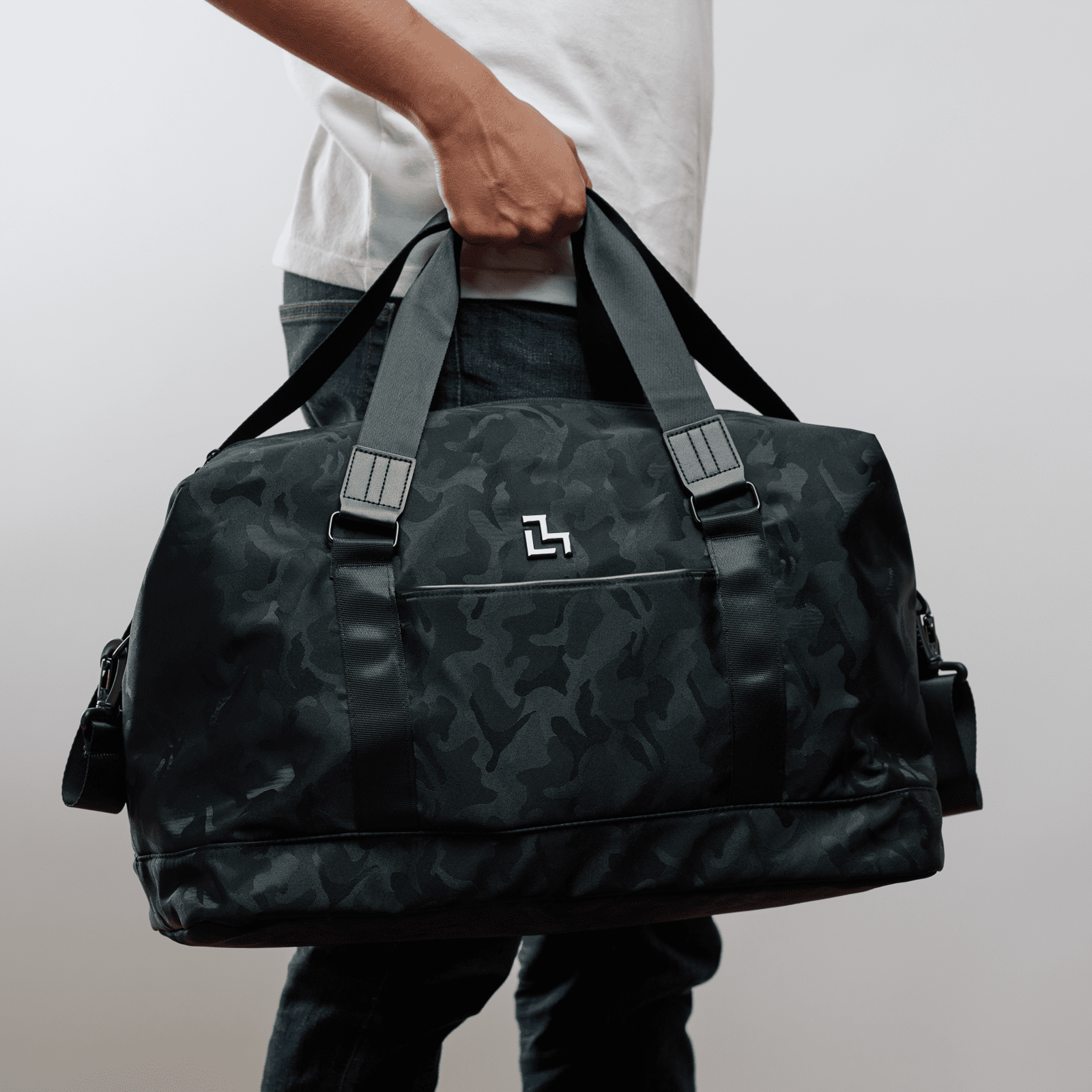 LUCKMAN Maleta Deportiva Hombre y de Viaje Múltiples Compartimentos - Modelo Gael, Negro Militar