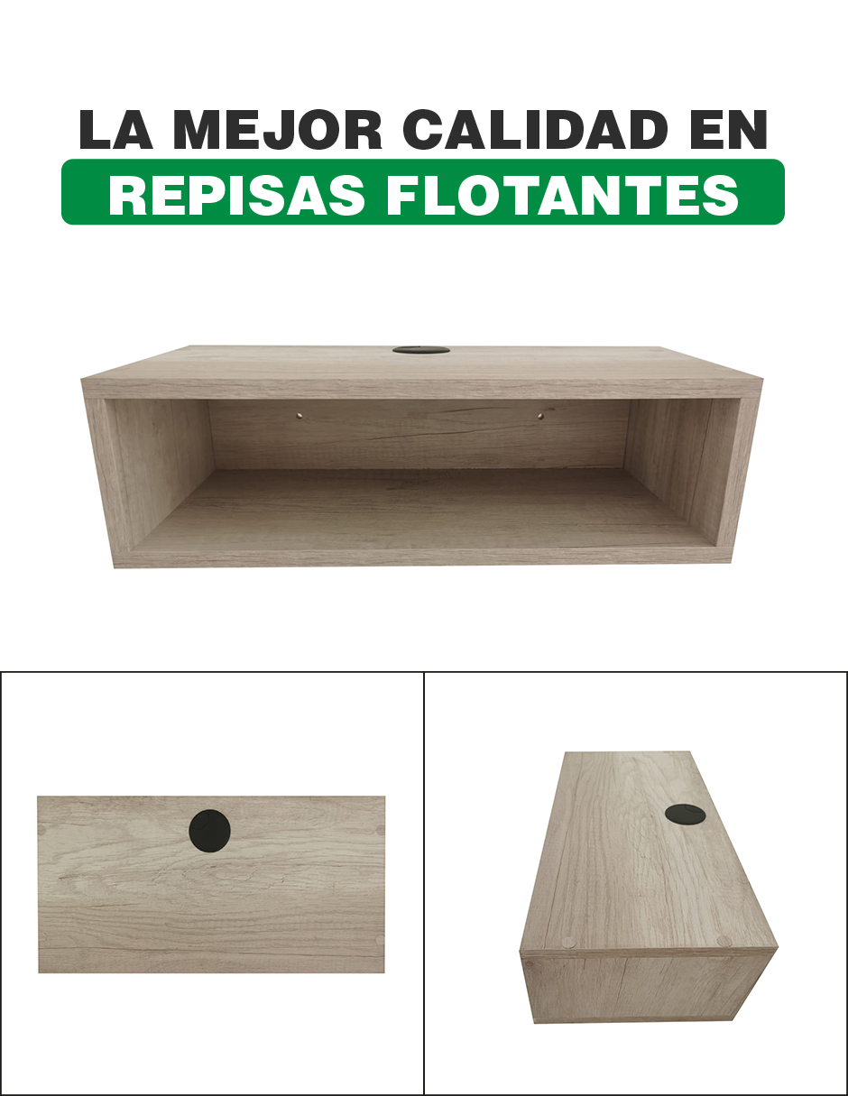 Repisa Flotante Moderna Cajón Para Equipos De Tv 50 X 25 Cm Toscana