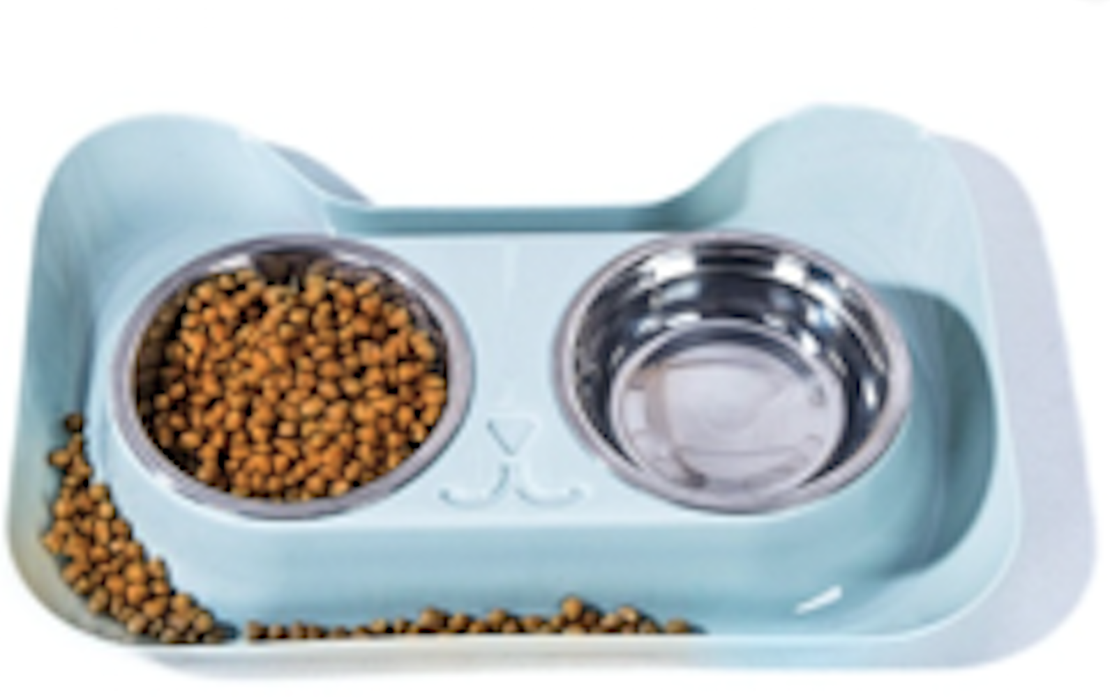 Tazones en Acero Inoxidable Para Gato con  Base Antiderrames