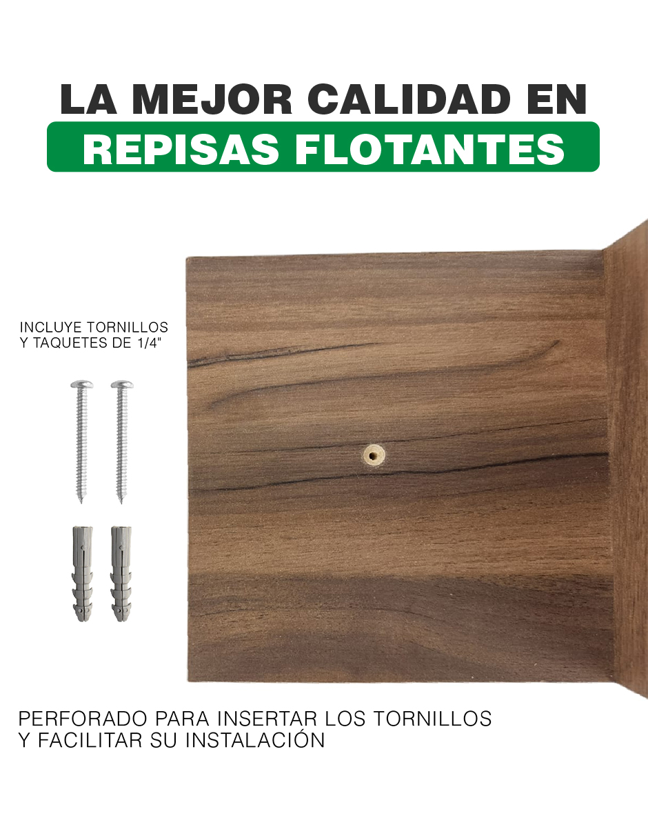 Repisa Esquinero Estante Flotante de Madera 4 Niveles 120 x 22 cm Nogal Terracota