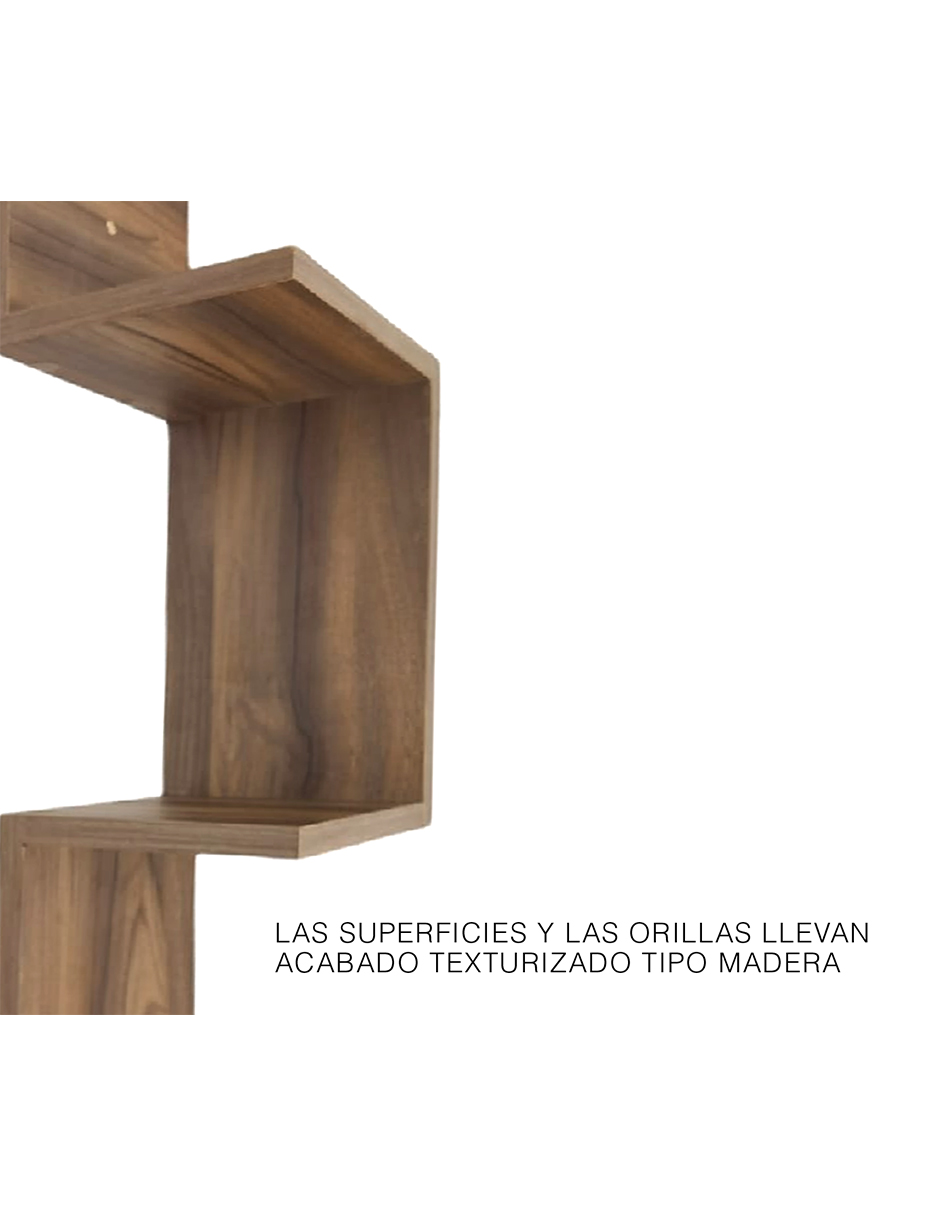 Repisa Esquinero Estante Flotante de Madera 4 Niveles 120 x 22 cm Nogal Terracota