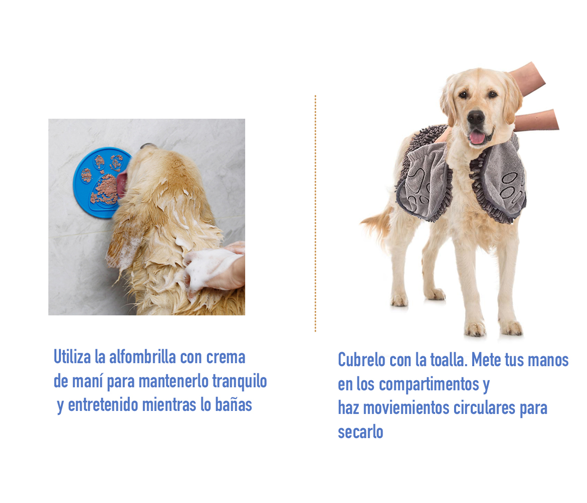 Toalla Para Perro Absorbente Y Tapete Para Crema De Maní 