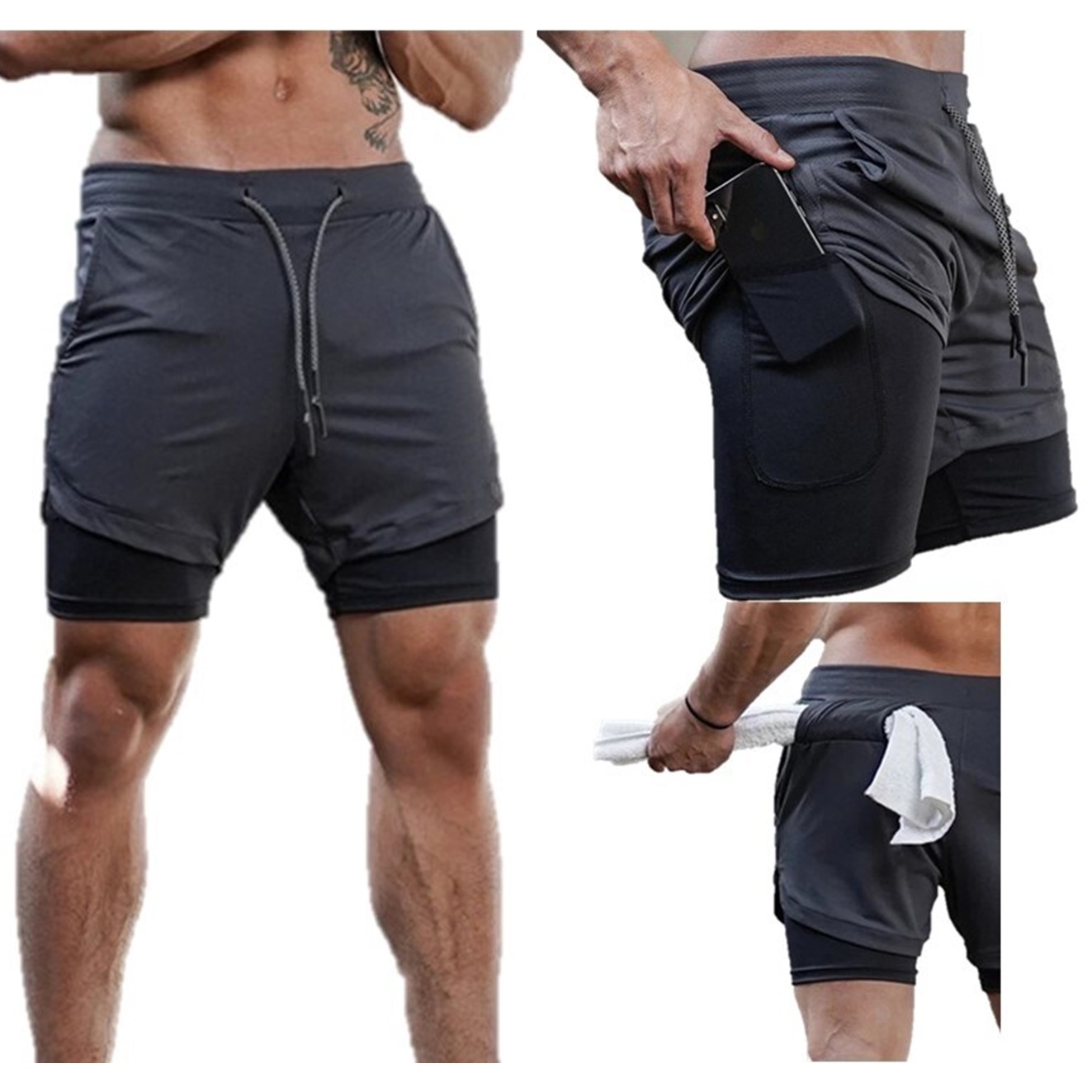 Short Deportivo Hombre Con Licra Integrada Calidad Premium 