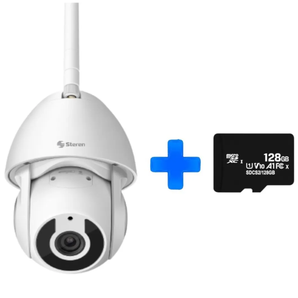 Cámara Seguridad WiFi STEREN CCTV235 Exterior +memoria 128GB