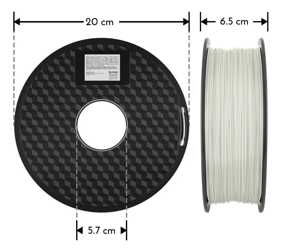 Filamento Blanco Pla (poliácido Láctico) Para Impresora 3d Steren