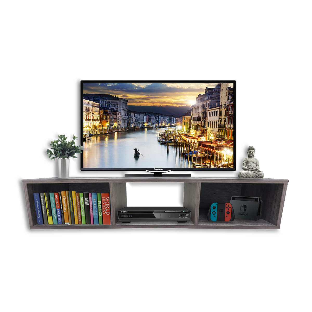 Repisa De Pared De Madera Para Equipos De Tv 100 X 30 Cm Lombardia