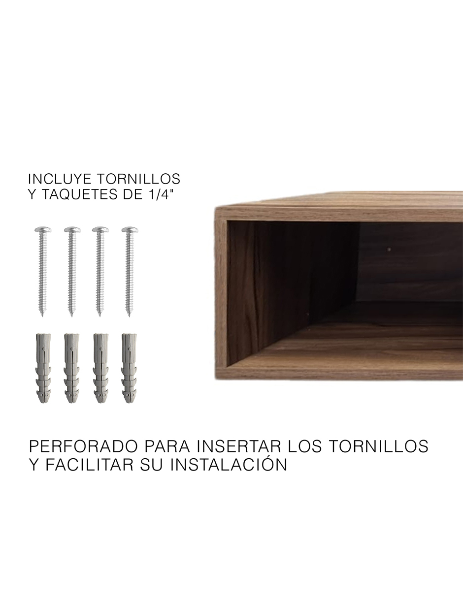 Repisa De Pared De Madera Para Equipos De Tv 100 X 30 Cm Nogal Terracota
