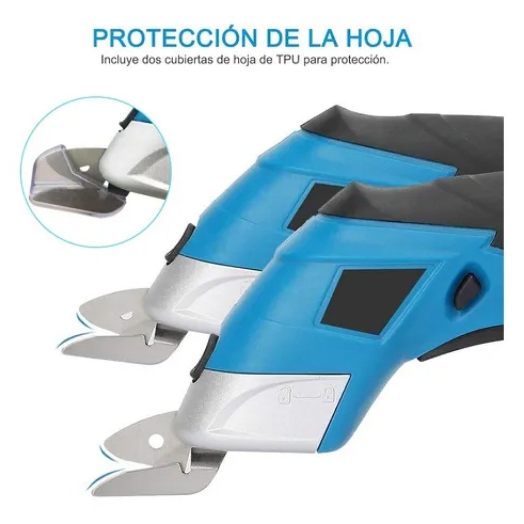 Tijera Eléctrica Inalámbrica Eo Safe Imports Color Azul Para Cortar Telas
