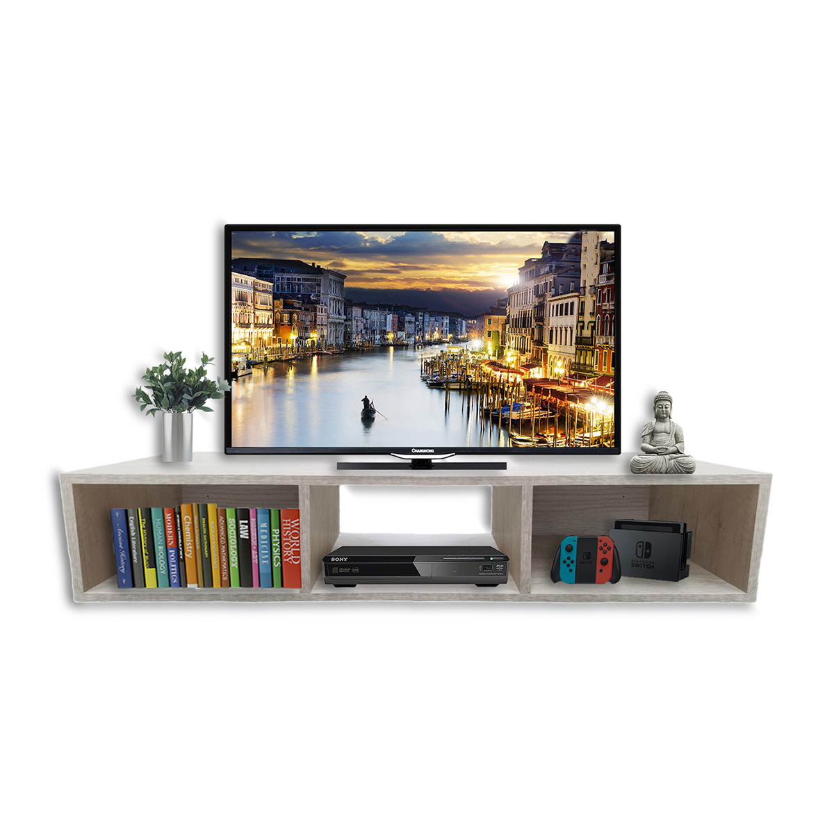 Repisa De Pared De Madera Para Equipos De Tv 100 X 30 Cm Teka Artico