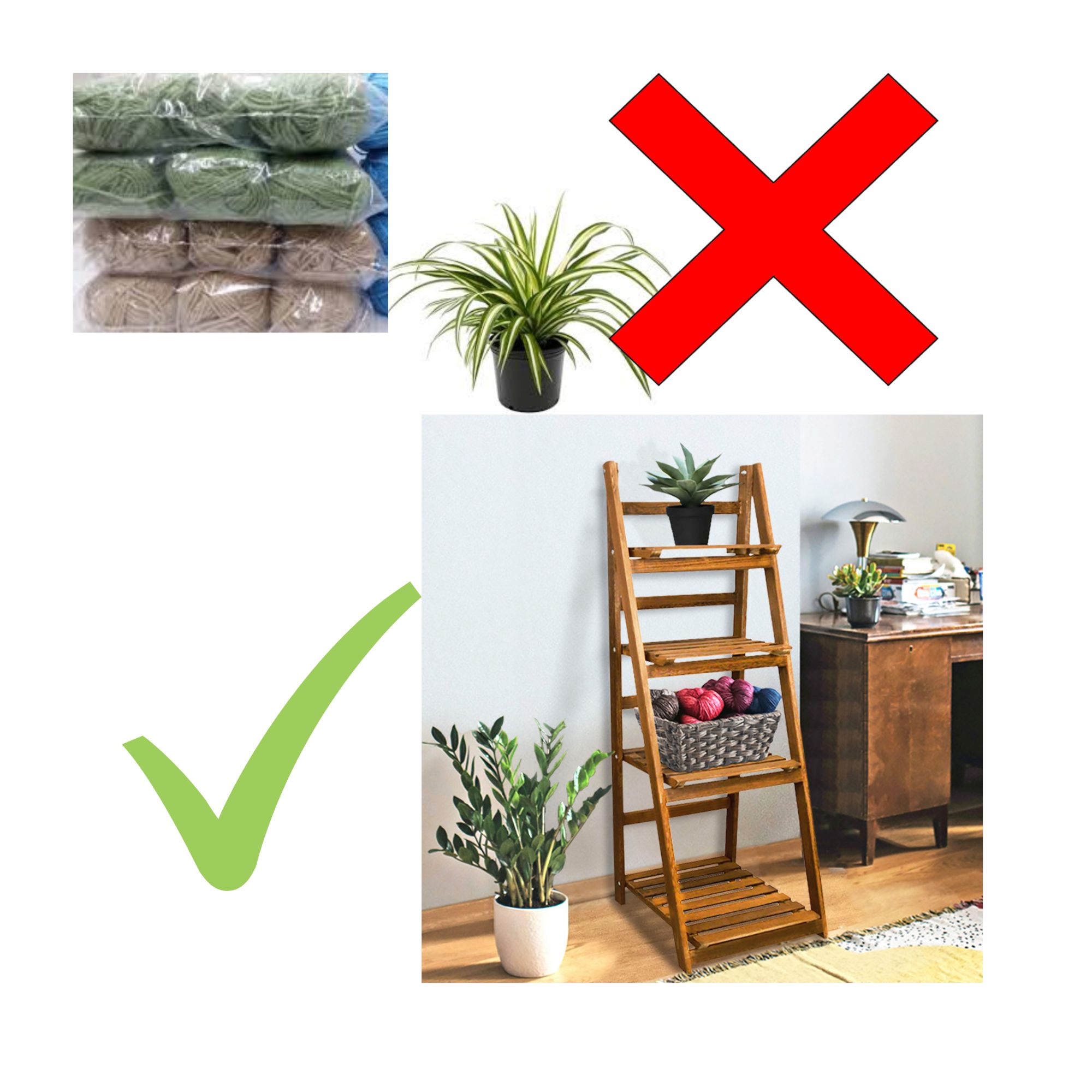 Mueble organizador escalera con 4 entrepaños 