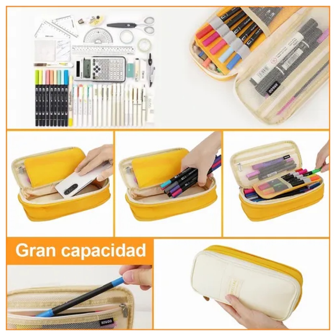 Lapicera Doble Capa De Gran Capacidad Estuchera/ Organizador