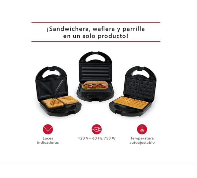 SANDWICHERA 3 EN 1 RCA RC-203