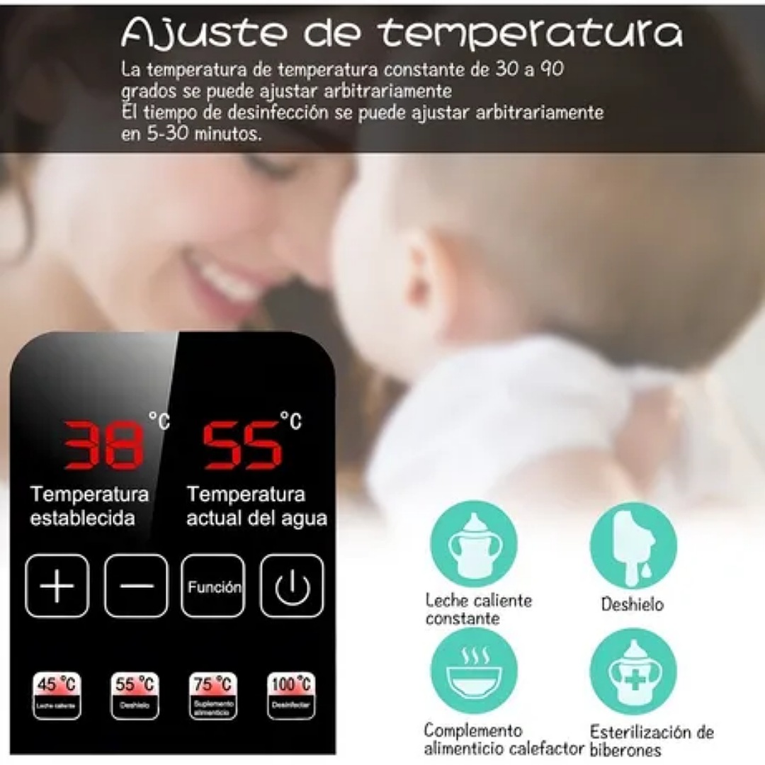 Esterilizador De Biberones Calentador Con Pantalla+accesorio