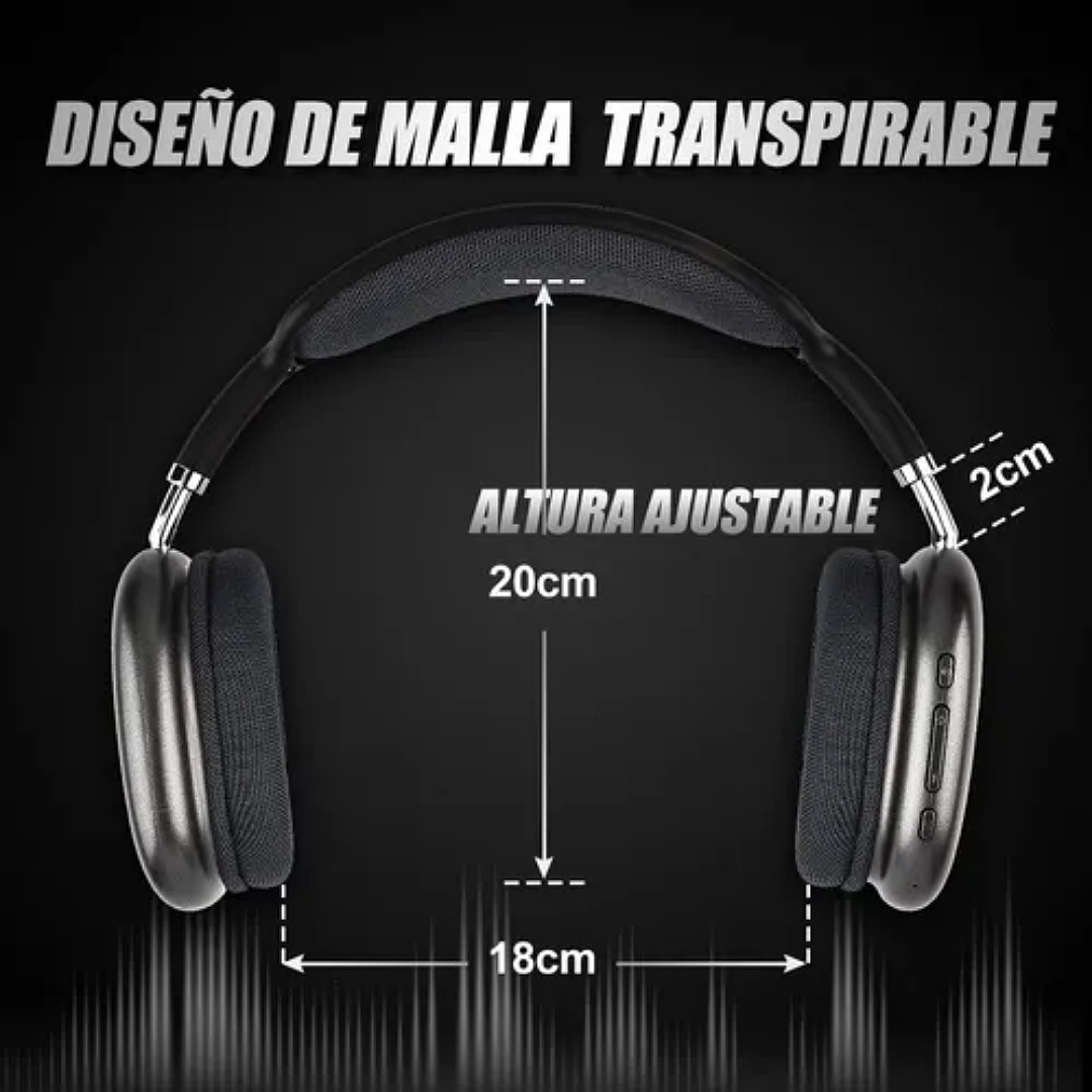 Audífonos Inalámbrico Diadema Con Microfono Bluetooth 400mah