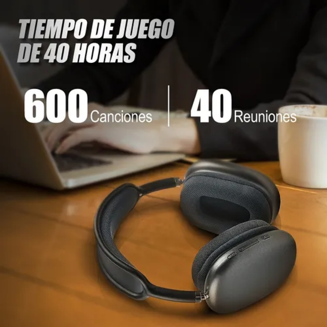 Audífonos Inalámbrico Diadema Con Microfono Bluetooth 400mah