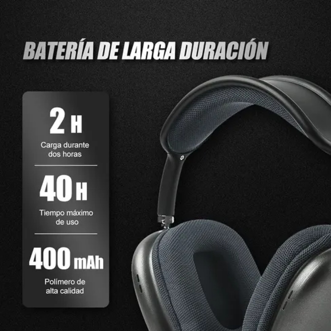Audífonos Inalámbrico Diadema Con Microfono Bluetooth 400mah