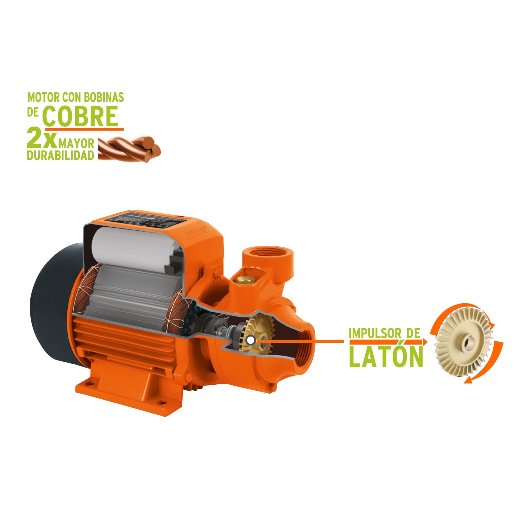 Bomba periférica para agua 1 HP, Truper modelo 10070