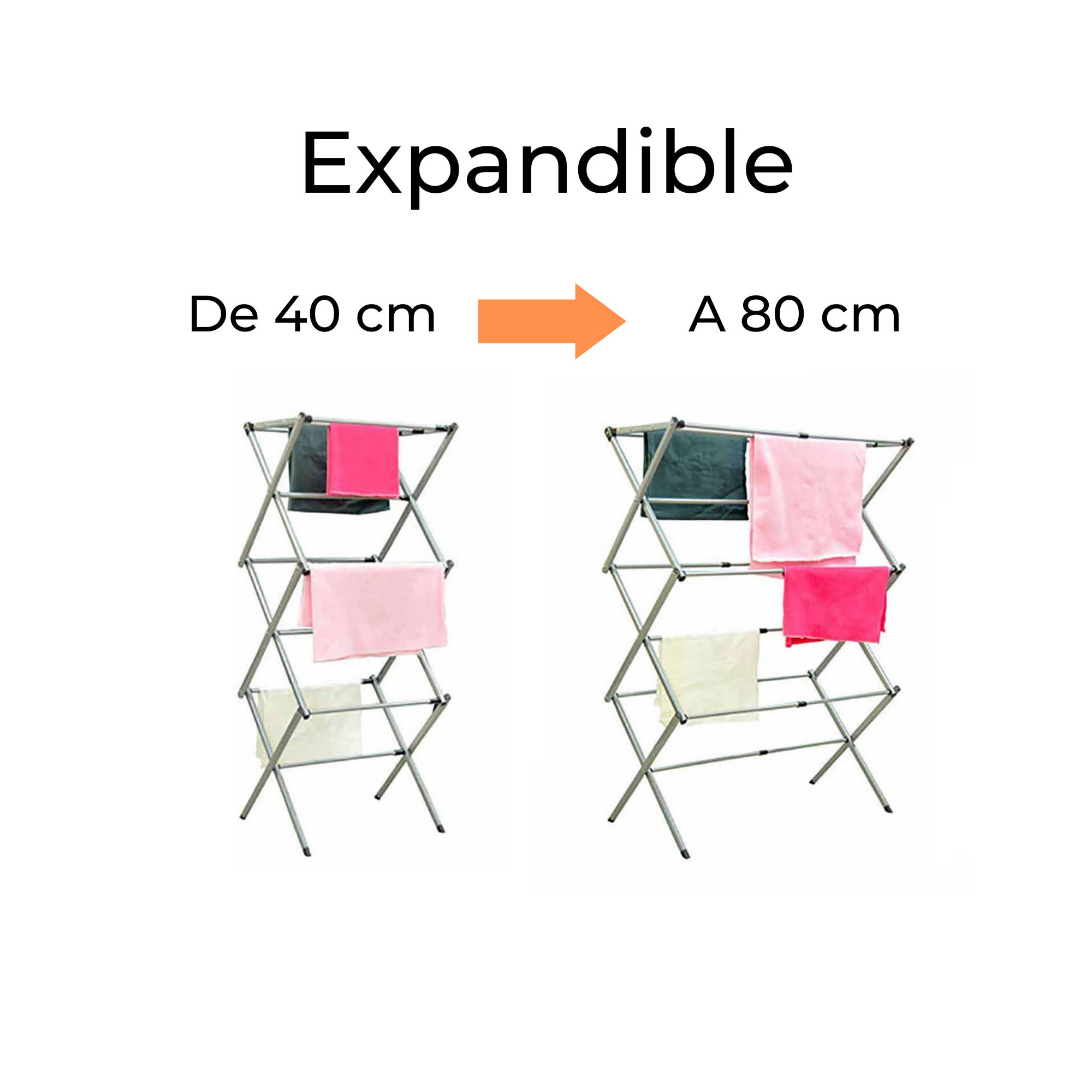 Tendedero expandible plegable ahorra espacio 