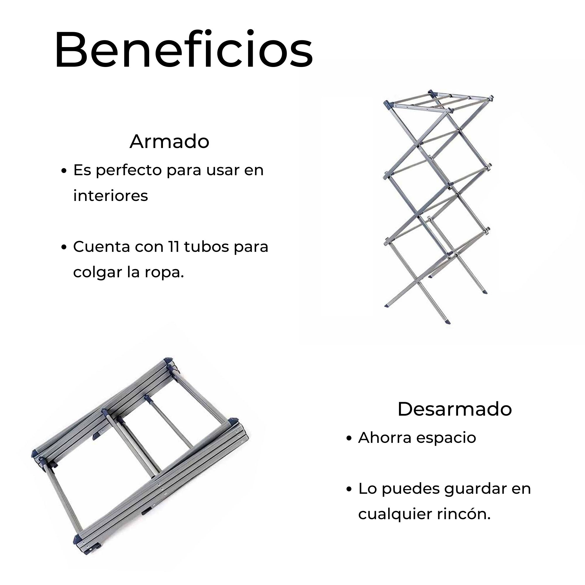 Tendedero expandible plegable ahorra espacio 