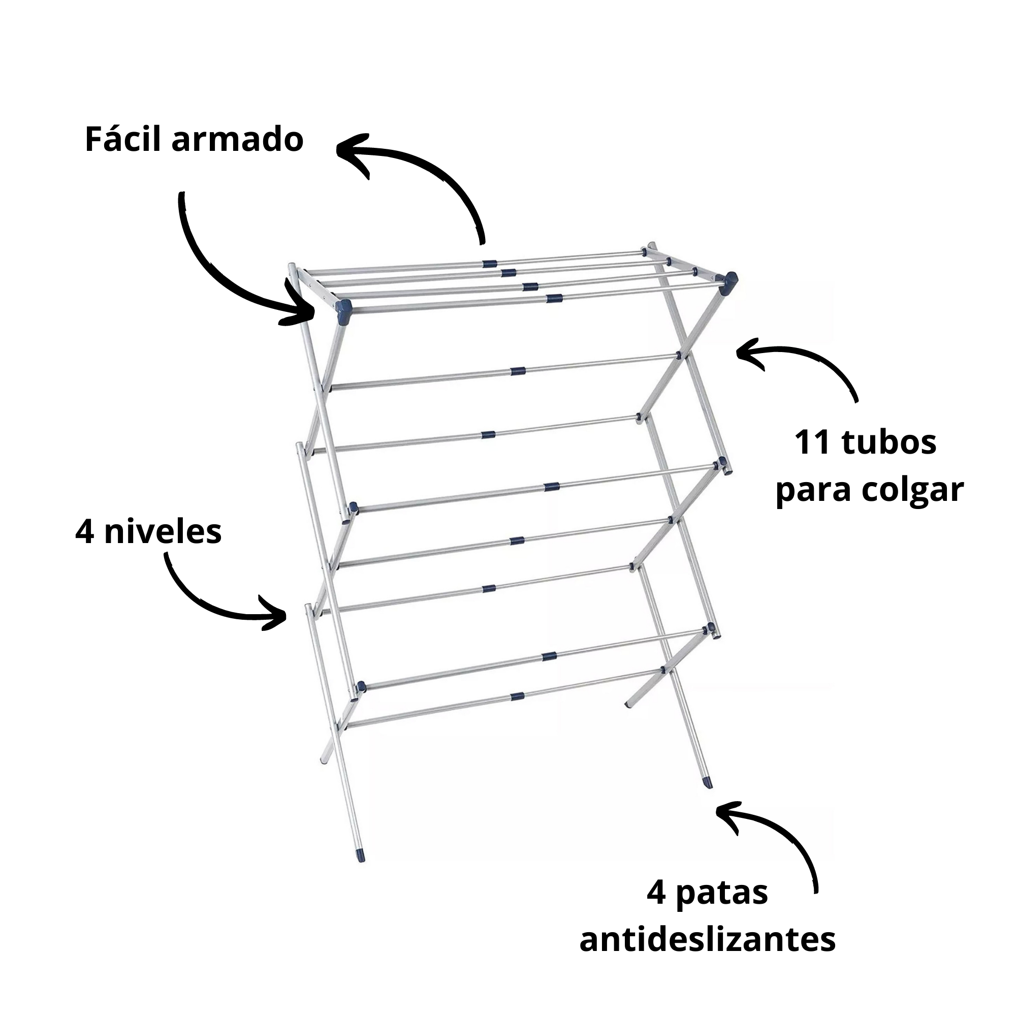 Tendedero expandible plegable ahorra espacio 