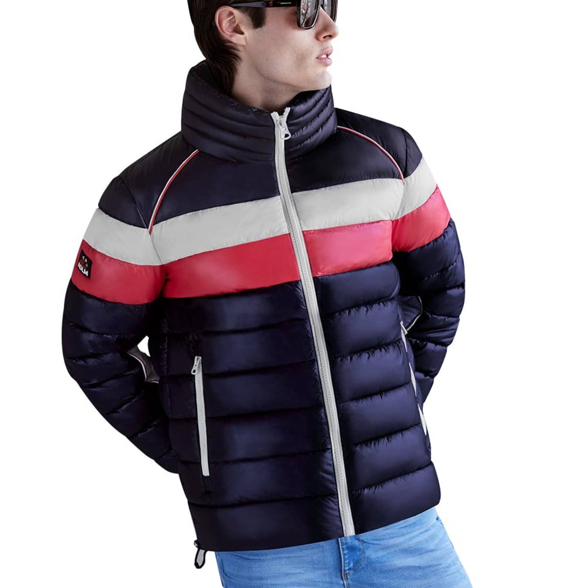 Chamarra Casual para Hombre Arriba de la Montaña Repelente Al Agua Con Ajustador color Azul Marino 1038730