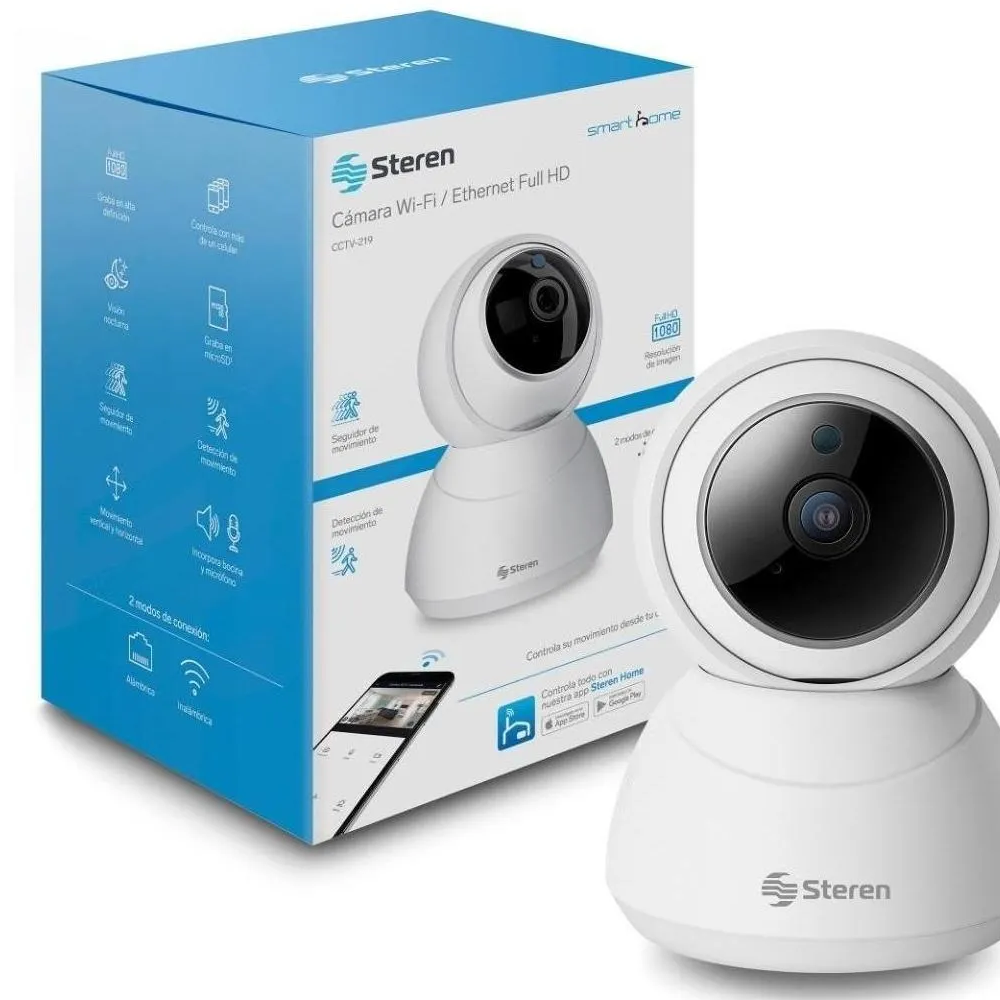 Cámara de Seguridad WiFi STEREN CCTV-219 más memoria 128GB