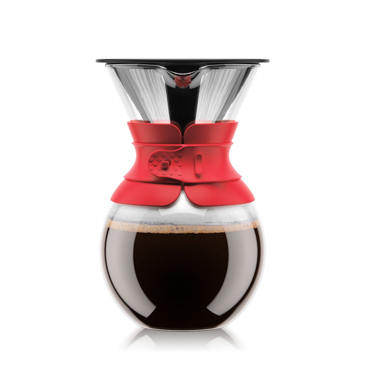 Cafetera con filtro permanente Marca Bodum 1 L/34 oz banda roja