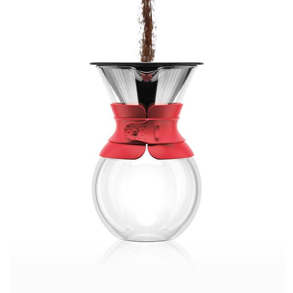 Cafetera con filtro permanente Marca Bodum 1 L/34 oz banda roja