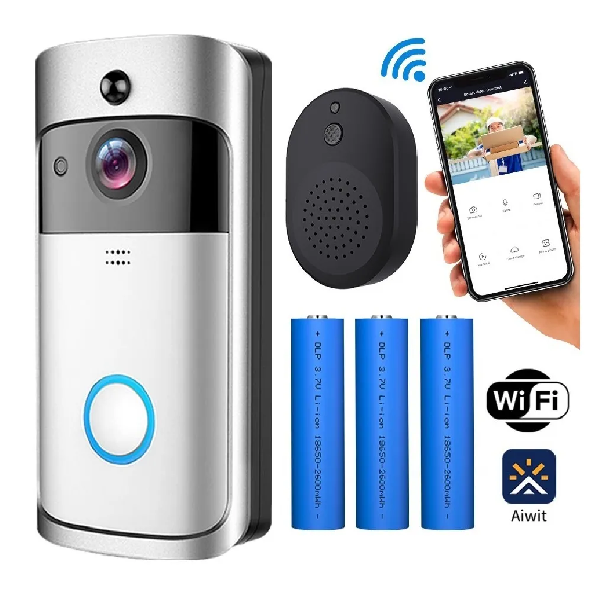 Timbre Inteligente Inalambrico Cámara Video Con Alarma