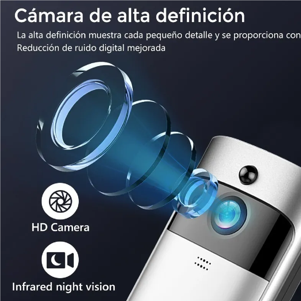 Timbre Inteligente Inalambrico Cámara Video Con Alarma