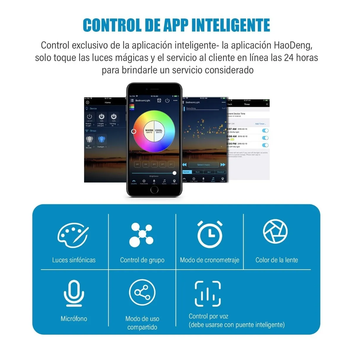 Lampara Luz Led De Techo Bluetooth Inteligente Rgb