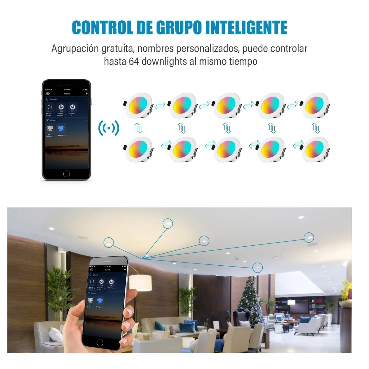Lampara Luz Led De Techo Bluetooth Inteligente Rgb