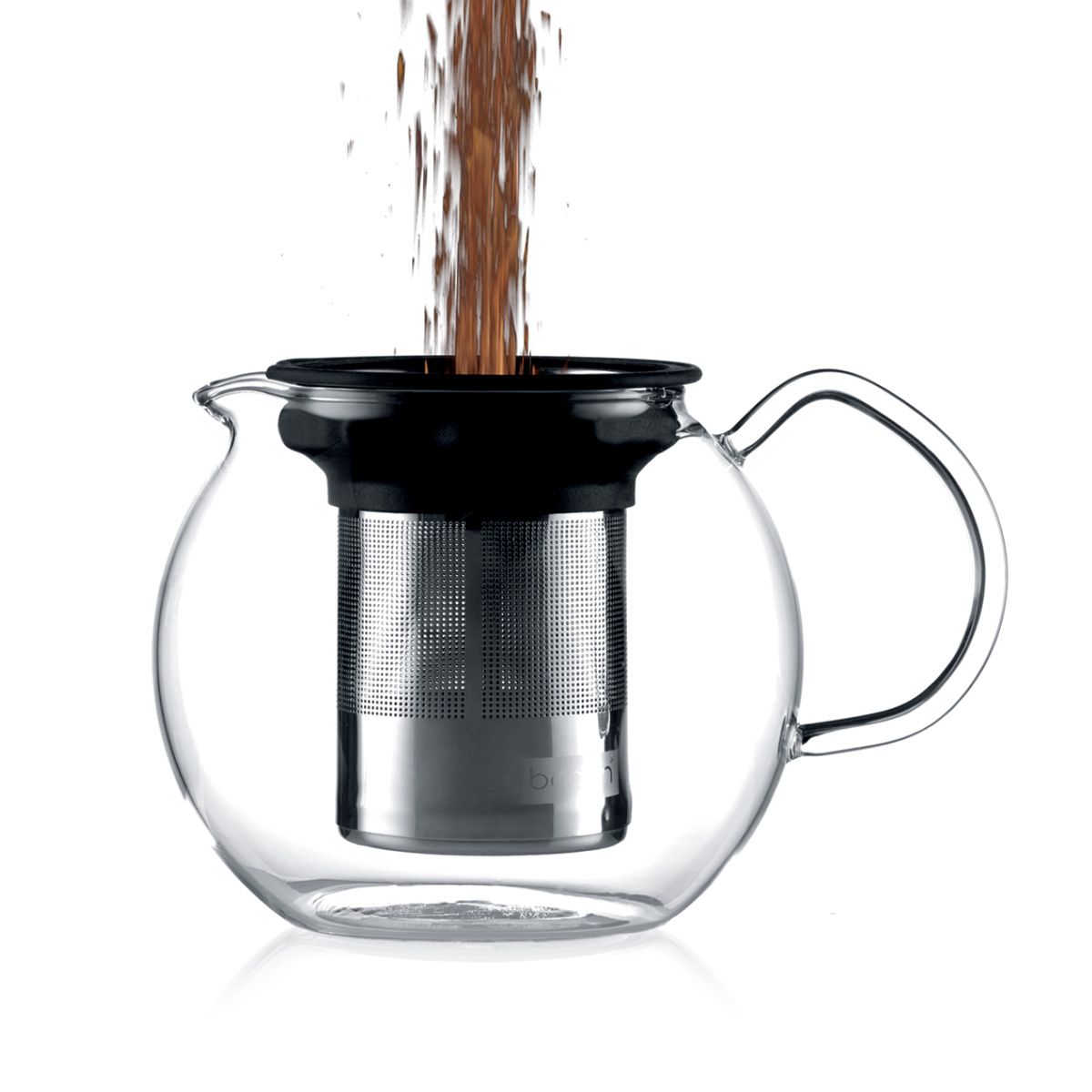 Tetera de cristal con filtro para Té de acero inoxidable Marca Bodum 1L