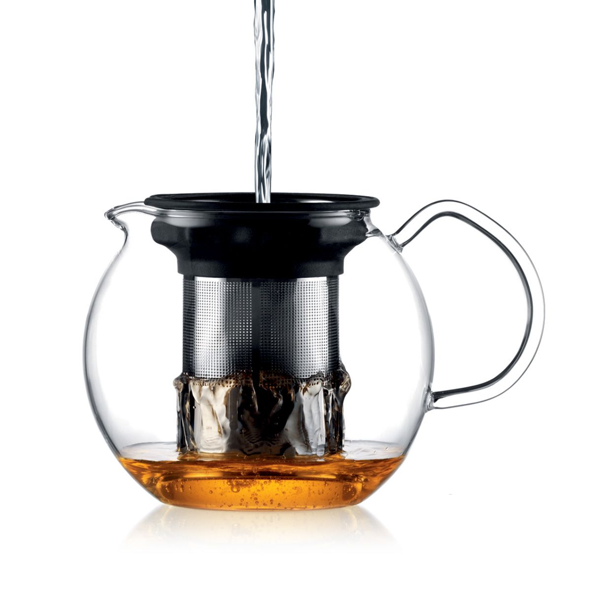 Tetera de cristal con filtro para Té de acero inoxidable Marca Bodum 1L