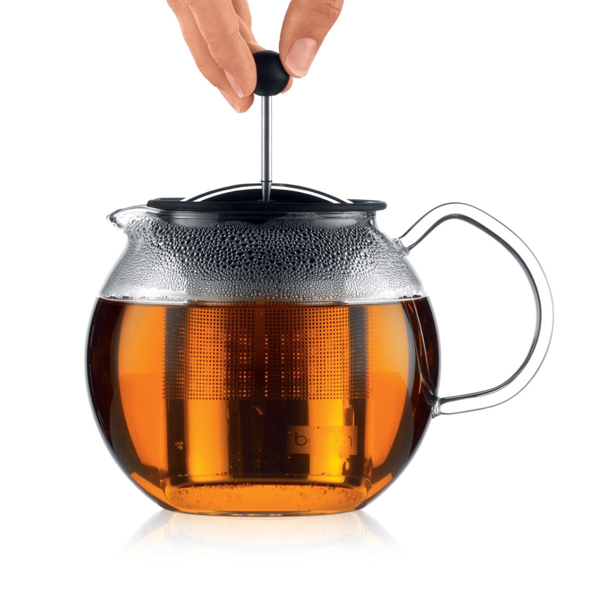 Tetera de cristal con filtro para Té de acero inoxidable Marca Bodum 1L