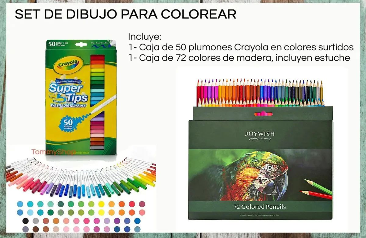 50 Super Tips Crayola Plumones + 72 Colores Madera