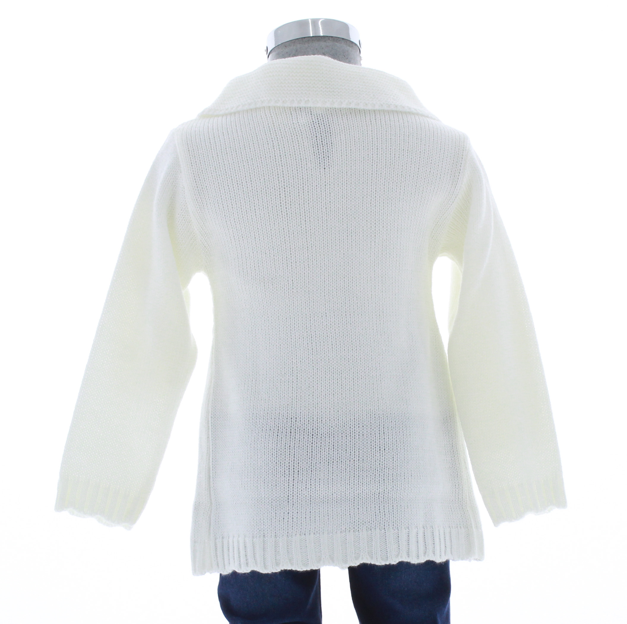 Abrigo Tejido Niña Blanco 3204 2 a 8 Años.