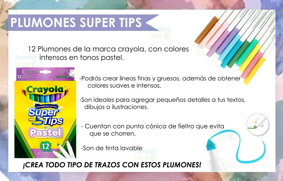 Plumones Pastel Crayola P Dbujo Escritura Utiles Escolares