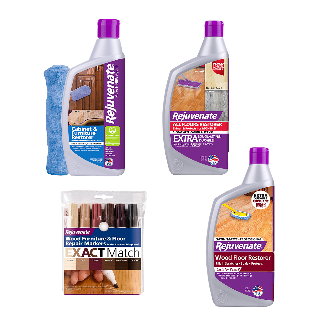  Restauradores Multiusos Profesionales Rejuvenate Tv Ofertas All Floors, Cabinet & Furniture Restorer, Wood y Floor 